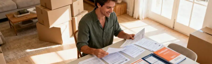 Personne comparant plusieurs offres de déménageurs professionnels à Cavaillon dans son salon