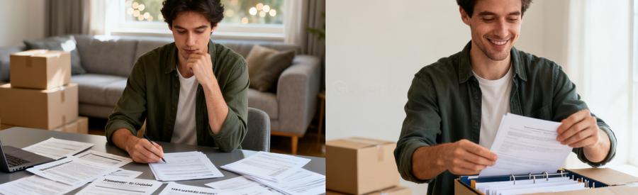 Personne comparant plusieurs offres internet de différents opérateurs lors d'un déménagement résidentiel