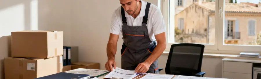 Professionnel consultant plusieurs offres de déménagement sur documents papier à Draguignan dans le Var