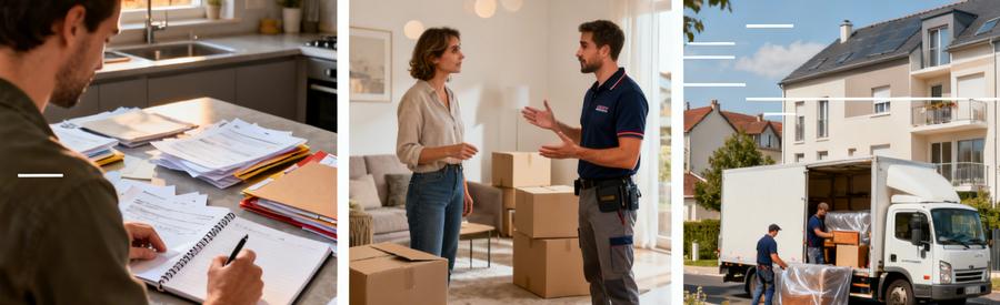 Processus de comparaison d'offres de déménageurs à Montivilliers : consultation, échange et chargement professionnel