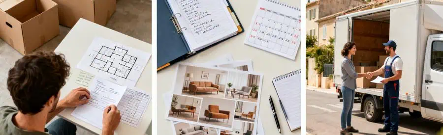 Organisation déménagement Vaucluse en trois étapes : planification documents, préparation inventaire, accord professionnel
