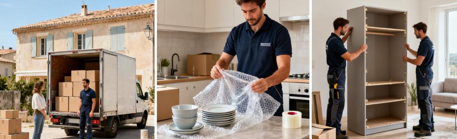 Trois formules de déménagement à Cavaillon : chargement simple, emballage professionnel et prestation complète