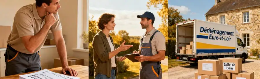 Illustration des étapes de comparaison des budgets pour un déménagement en Eure-et-Loir.