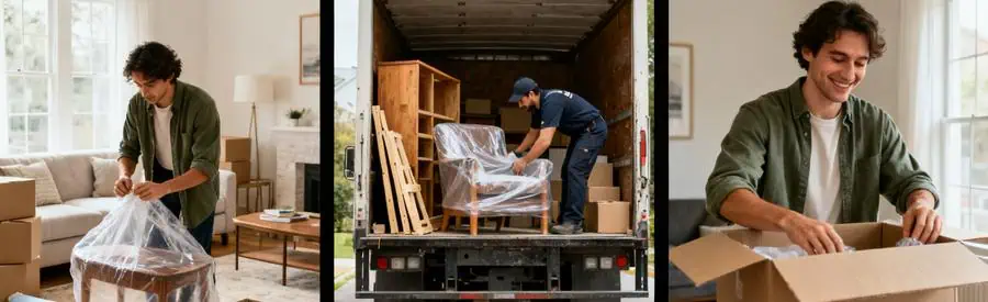 Personne comparant les formules de déménagement à Royan, emballage et déballage d'objets.