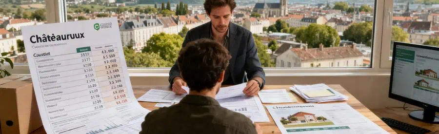 Personne examinant des documents de comparaison de coûts pour un déménagement à Châteauroux.