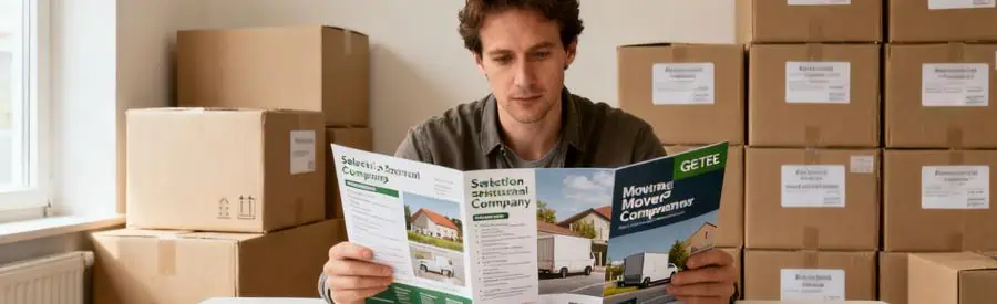 Personne comparant plusieurs offres de déménagement sur une table pour choisir un prestataire dans le Jura.