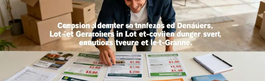 Personne comparant des offres de déménagement en Lot-et-Garonne sur une table, concentrée et satisfaite.