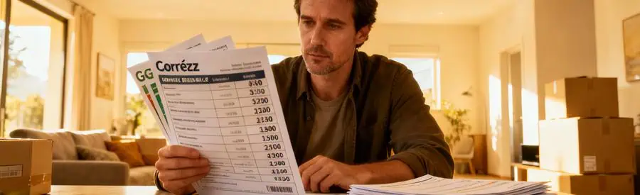 Personne comparant des offres de déménagement dans un environnement lumineux en Corrèze.