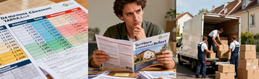 Comparaison des tarifs de déménagement dans le Territoire de Belfort avec documents et déménageurs en action.