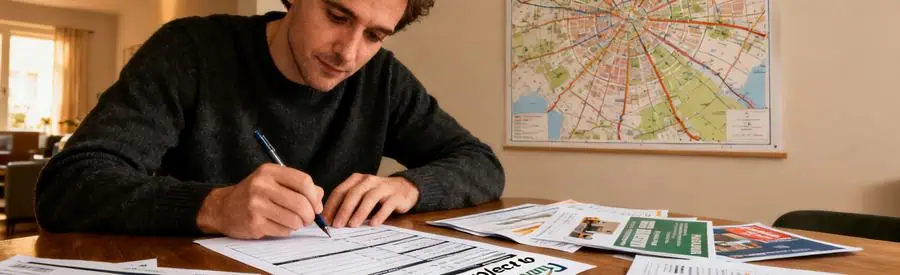 Personne remplissant un formulaire papier pour obtenir des offres de déménagement à Ivry-sur-Seine.