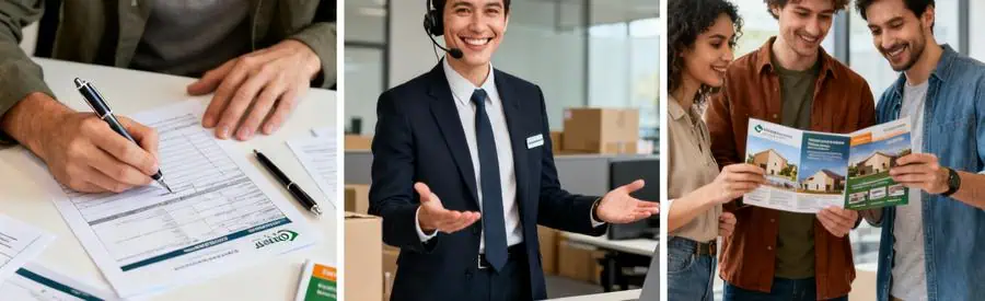 Trois étapes pour obtenir des propositions de déménagement dans le Jura avec des documents et des échanges.