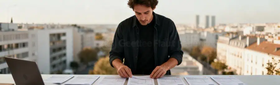 Personne examinant des documents pour recevoir des offres de déménagement à Puteaux.