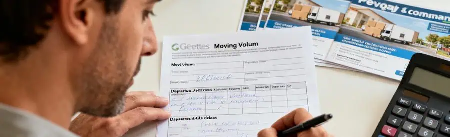 Une personne remplissant un formulaire de demande de déménagement à Sevran, avec brochures en arrière-plan.