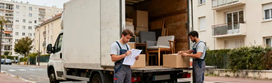 Déménageurs organisant le chargement d'un camion à Bobigny, illustrant les types de déménagement proposés.