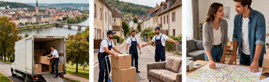 Voyage de déménagement dans les Vosges illustrant Épinal et Saint-Dié-des-Vosges, choix logistique.
