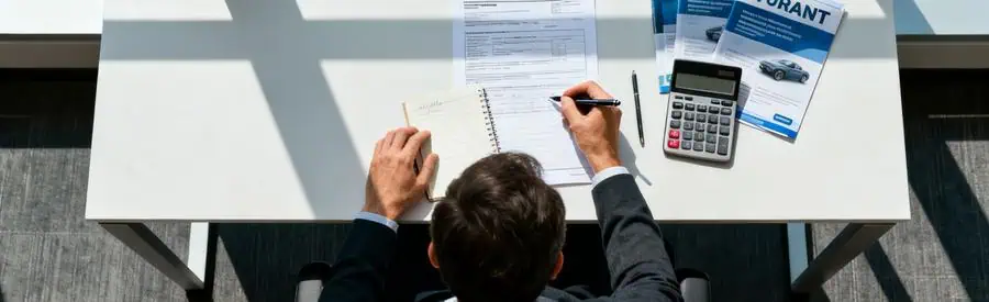 Examen Assurance Demenagement Joue Les Tours Personne vérifiant des documents d'assurance pour le déménagement à Joué-lès-Tours.