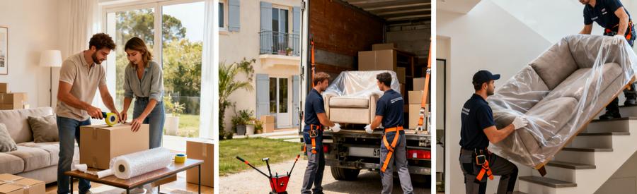 Trois formules de déménagement en Vendée : emballage personnel, transport standard et service tout compris