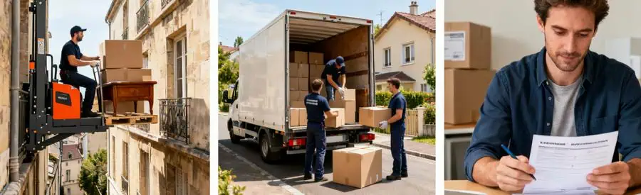 Différents types de déménagement en Haute-Vienne avec monte-meubles, maison en périphérie, et comparaison d'offres.