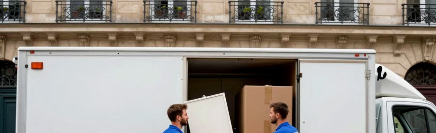 Demenageurs chargeant camion Paris Lyon