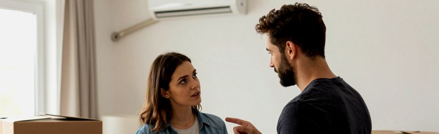 couple comparant des offres de déménagement en Bretagne sur tablette