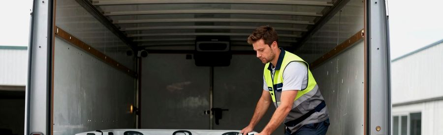 déménageur professionnel chargeant un spa avec du matériel adapté