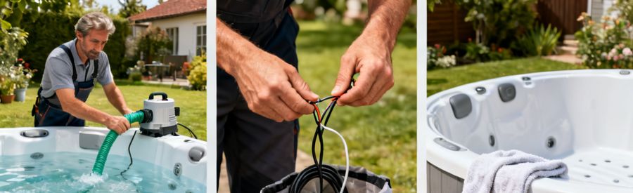 vidange et démontage d'un spa avant déménagement