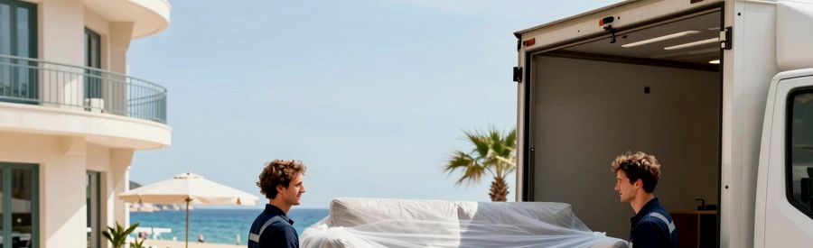 Livraison du déménagement à Marseille Déménageurs livrant un canapé dans un appartement marseillais