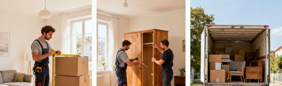 Estimation du volume à déménager : cartons empilés et meubles dans un appartement à Montpellier